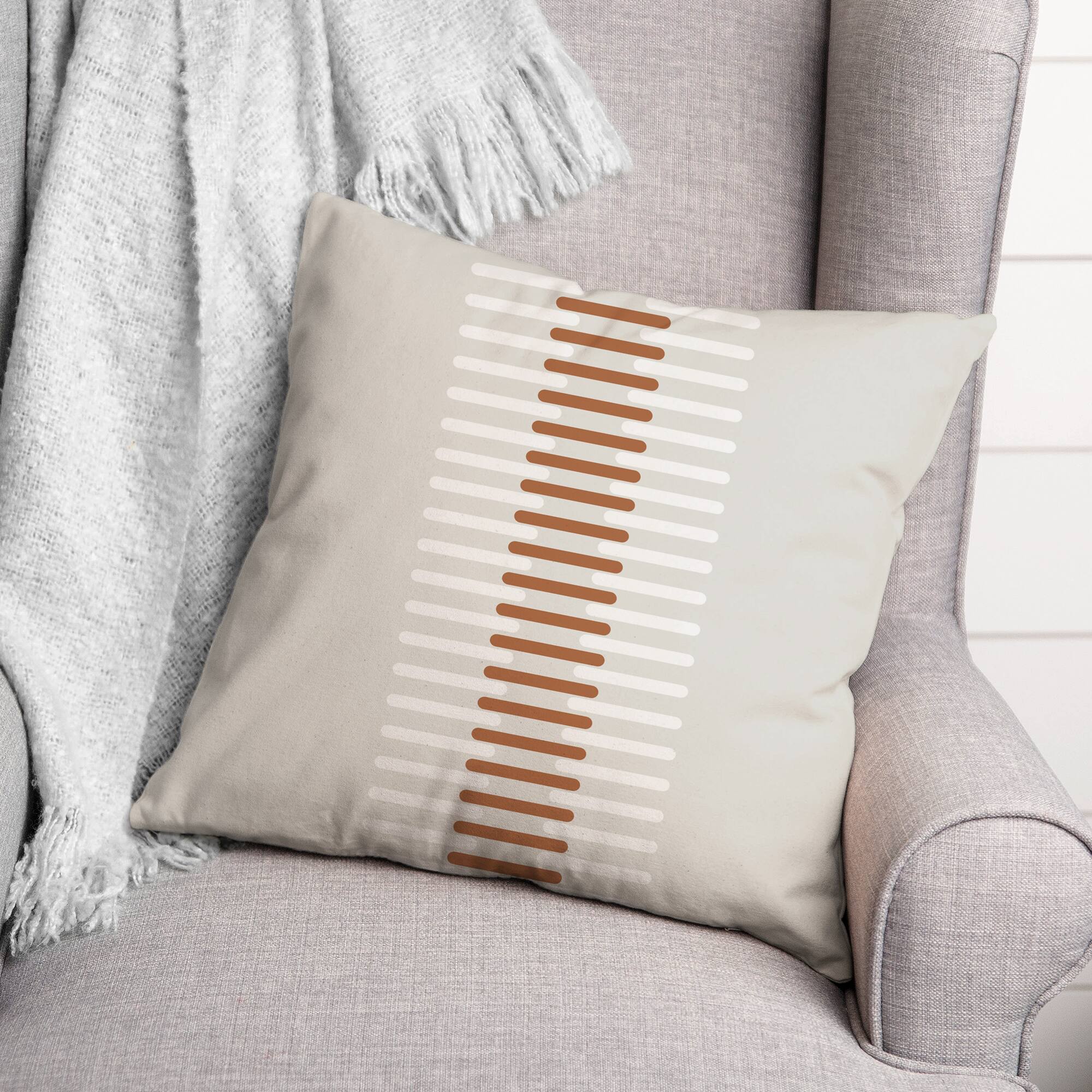 Earthy Stripes Throw Pillow